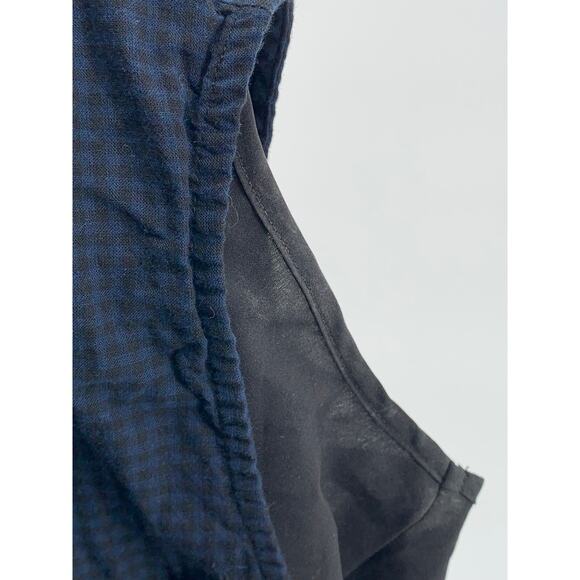 UNIQLO Women's Navy-Black Gingham Split Tie-Neck Sleeveless Belted Dress SZ XS - Picture 6 of 13